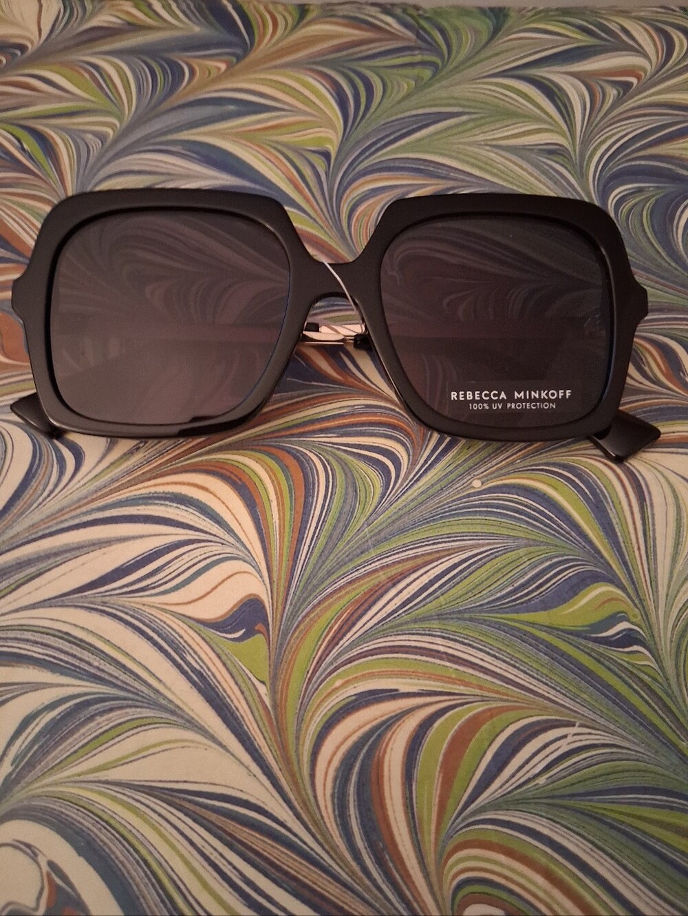 Rebecca Minkoff Shiny  Black Oversized Square Sunglasses NWOT
